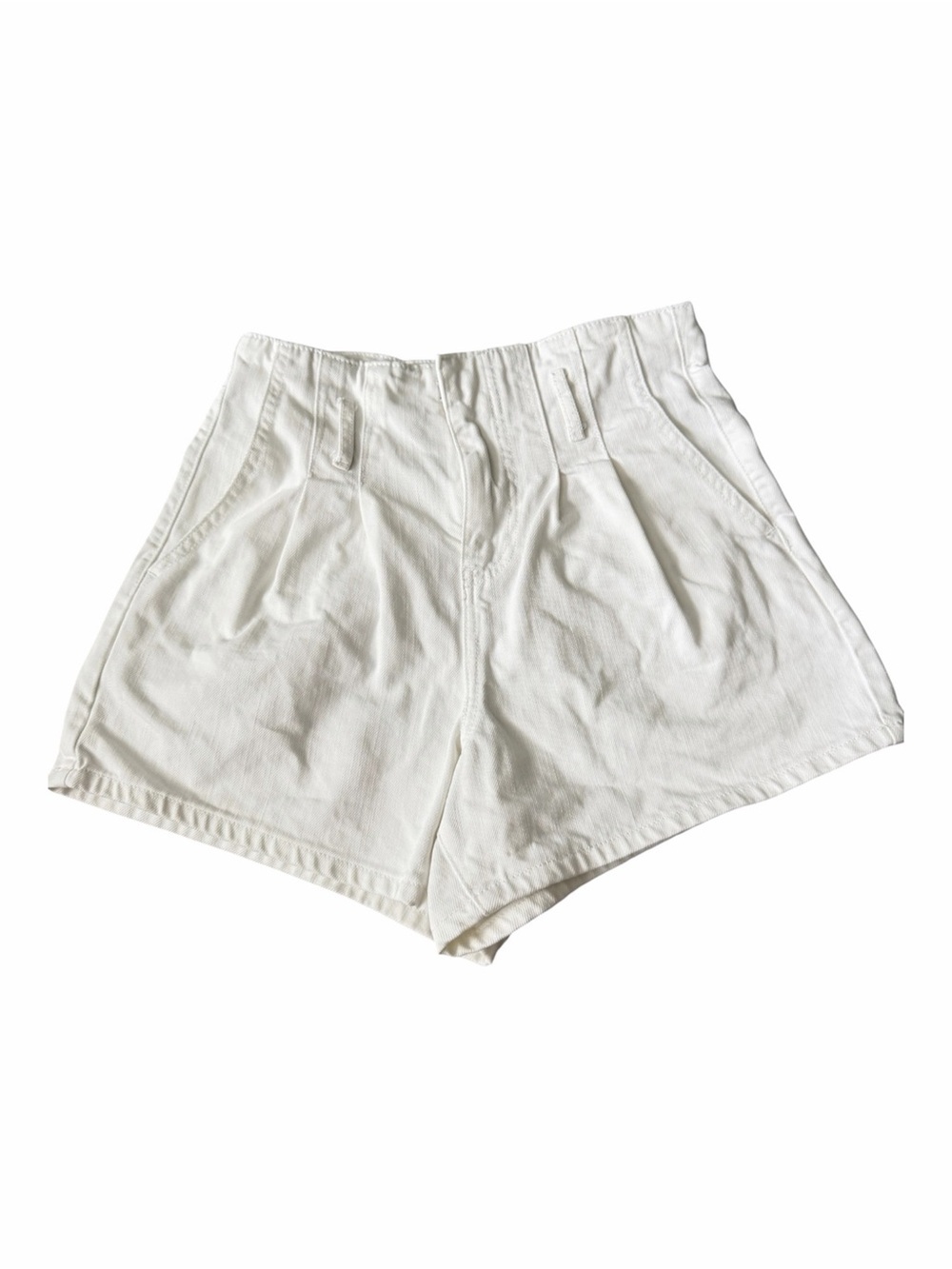 ✅ Blank NYC White High-Rise Pleated Jean Shorts size 25